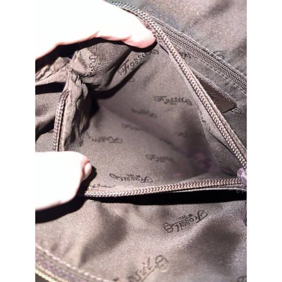 Vtg Fossil 1954 Crossbody Genuine Leather Bag Purse Messenger Dark Brown 75082 - Picture 11 of 16